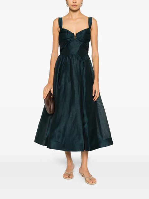 ZIMMERMANN pleated straps dress - Green