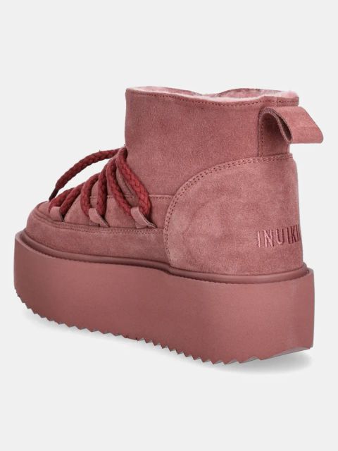 Inuikii śniegowce zamszowe Classic Low Platform kolor różowy 75204-004