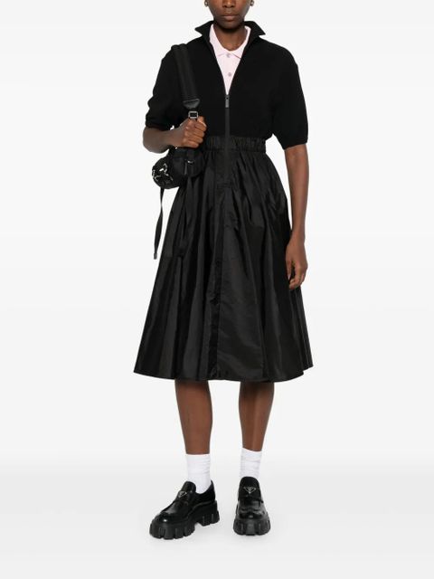 Moncler zip-up pleated midi dress - Black