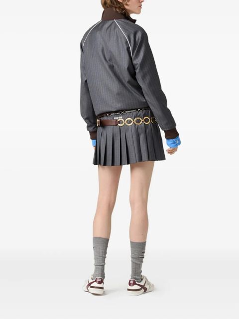 Miu Miu pinstripe pleated skirt - Grey - zdjęcie produktu nr 2