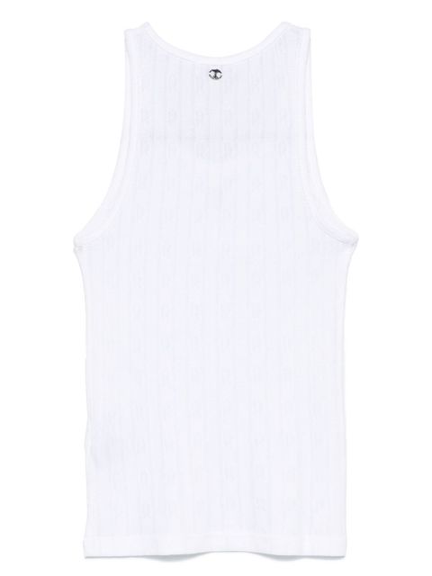 Rabanne logo-plaque tank top - White - zdjęcie produktu nr 2