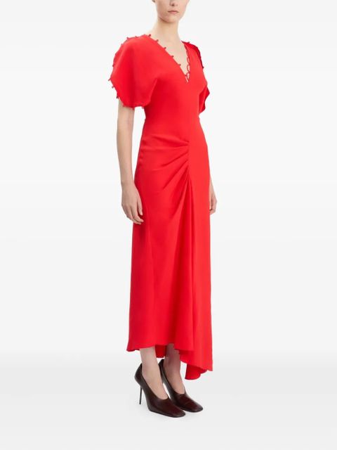 Victoria Beckham rouleaux-detail midi dress - Red