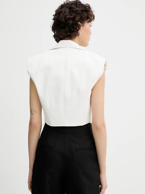 IRO kamizelka bawełniana kolor biały jednorzędowa WM07BALNY - zdjęcie produktu nr 2