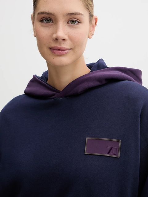 EA7 Emporio Armani bluza dwustronna damska kolor fioletowy z kapturem gładka AF10377-7X000156