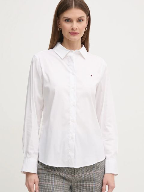 Tommy Hilfiger koszula damska kolor biały regular z kołnierzykiem klasycznym WW0WW44084