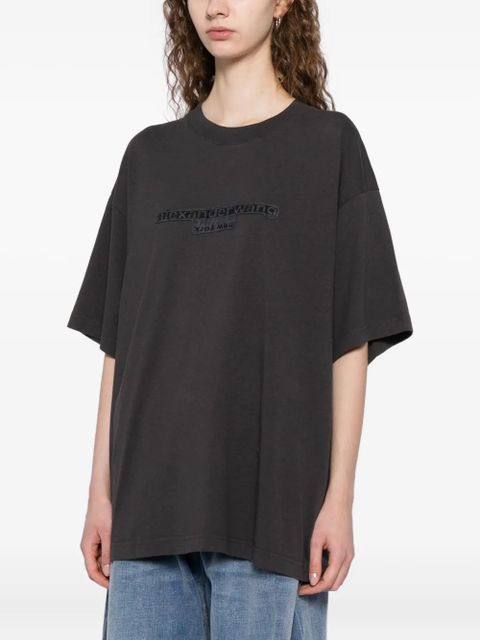 Alexander Wang logo-embroidered T-shirt - Grey