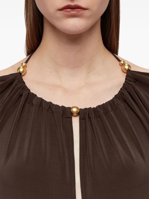 Ferragamo open-back crepe maxi dress - Brown - zdjęcie produktu nr 2