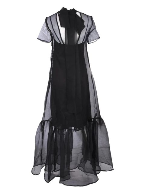 STAUD Calluna embellished-detail ruffled maxi dress - Black