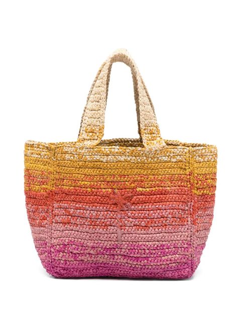 Manebi small Zuma crochet-knit ombré tote bag - Yellow - zdjęcie produktu nr 1