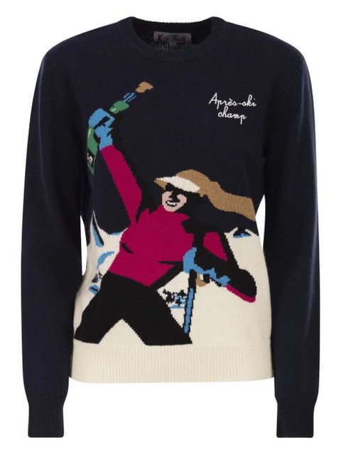 MC2 Saint Barth New Queen patterned-intarsia jumper - Blue - zdjęcie produktu nr 2