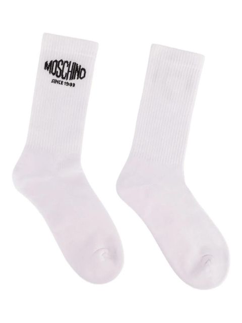 Moschino logo-embroidered socks - White - zdjęcie produktu nr 2