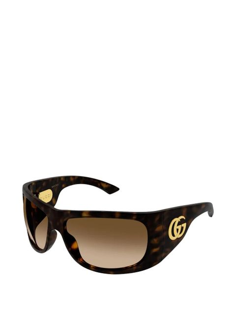 Gucci Eyewear tortoiseshell-effect double G sunglasses - Brown - zdjęcie produktu nr 2