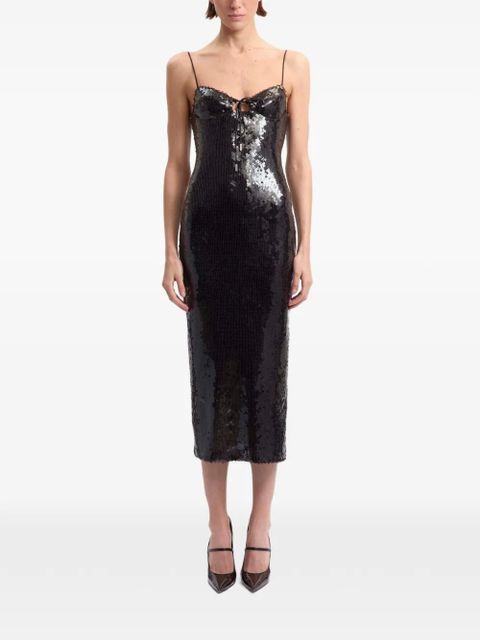 16Arlington Che paillette-embellished midi dress - Brown