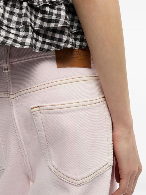 GANNI logo-patch jeans - Pink