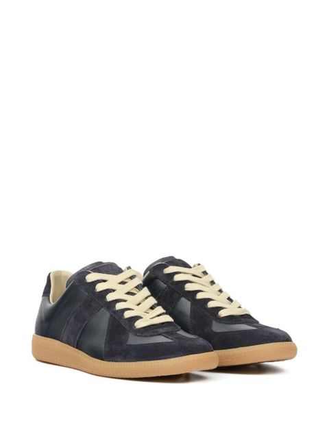 Maison Margiela suede and leather lace-up sneakers - Black