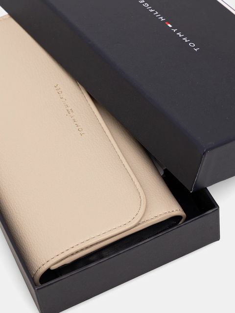 Tommy Hilfiger portfel damski kolor beżowy AW0AW17734