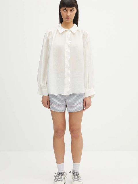 Samsoe Samsoe koszula Sathistle damska kolor beżowy relaxed z kołnierzykiem klasycznym F25100022