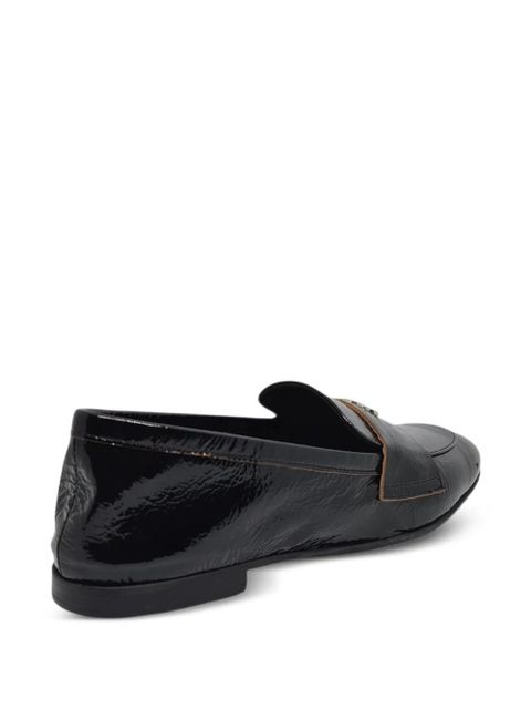 Casadei logo-plaque strap loafers - Black