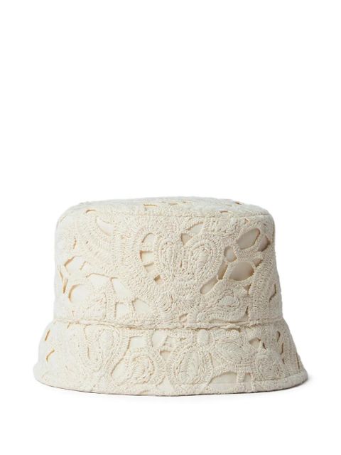Moncler Broderie Anglaise bucket hat - White - zdjęcie produktu nr 1