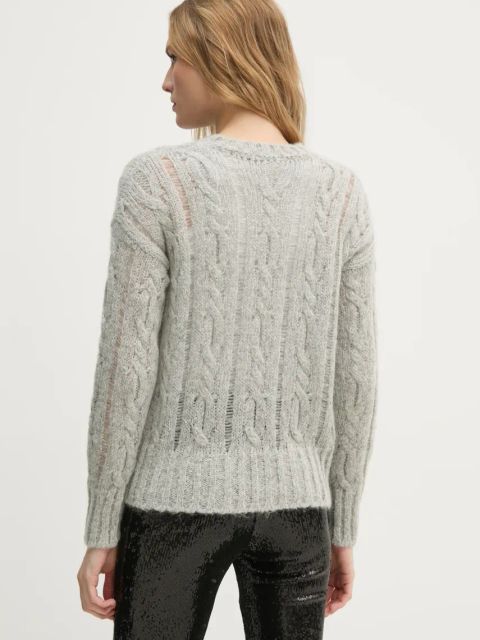 Sisley sweter z domieszką wełny damski kolor szary lekki 1342M105E