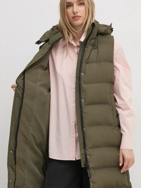 Pepe Jeans bezrękawnik BIBI VEST damski kolor zielony zimowy PL402439