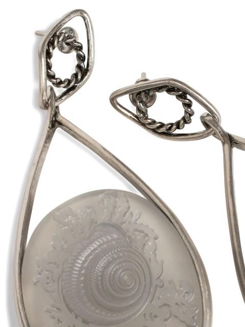 ETRO cameo-shell earrings - Silver