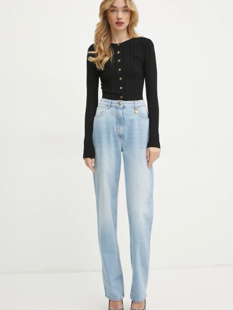 Elisabetta Franchi kardigan damski kolor czarny lekki MK41S51E2