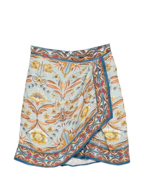 FARM Rio Mosaic Garden mini wrap skirt - Blue - zdjęcie produktu nr 1