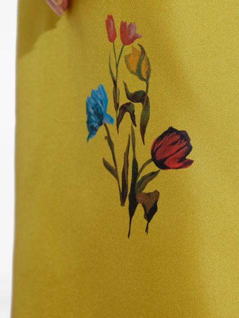 Marni floral-print silk skirt - Yellow