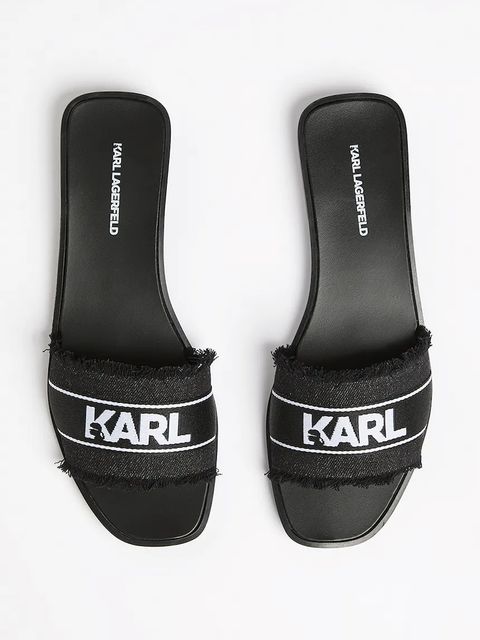 Karl Lagerfeld klapki SKOOT II damskie kolor czarny KL80411