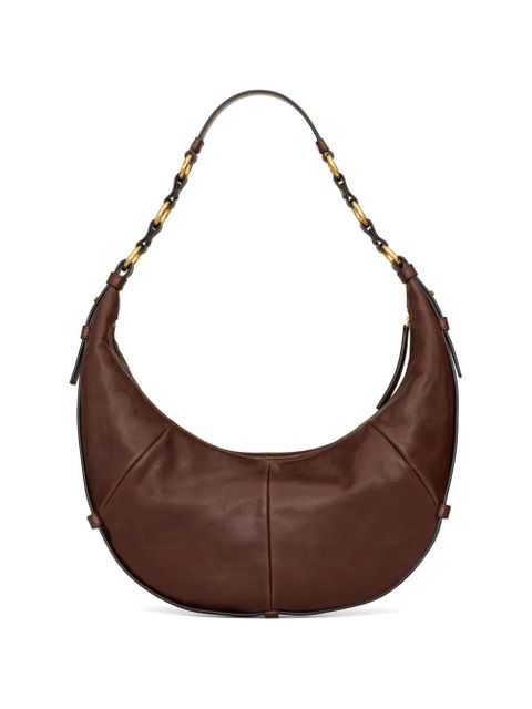 Saint Laurent Saharienne leather shoulder bag - Brown