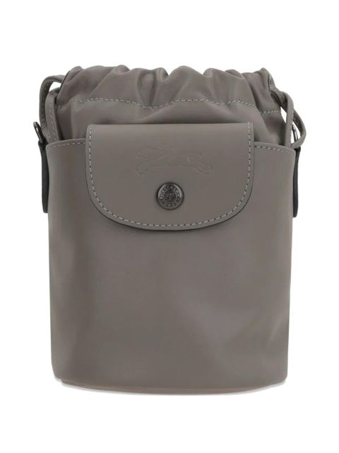 Longchamp Le Pliage Xtra XS drawstring leather cross body bag - Grey - zdjęcie produktu nr 1