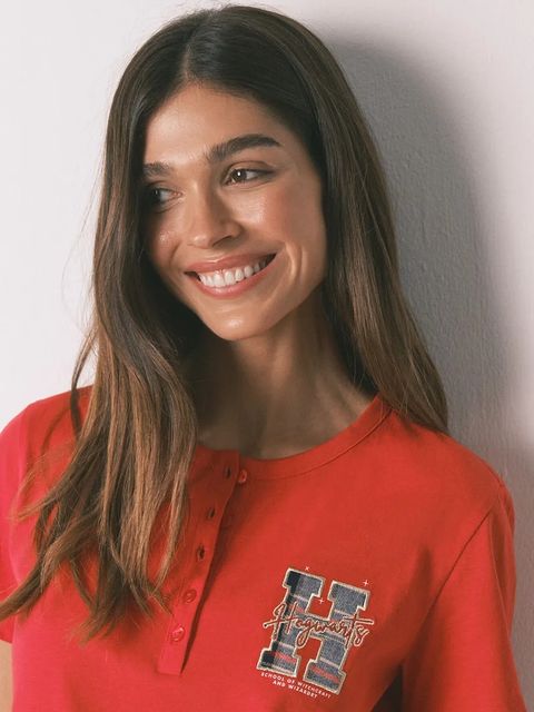 women'secret komplet piżamowy bawełniany HARRY POTTER damska kolor czerwony bawełniana 3132259