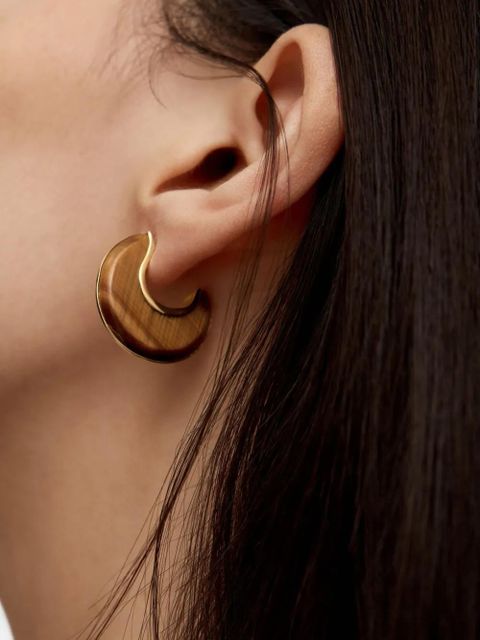 Monica Vinader Kate Young tiger-eye gold-vermeil earrings - zdjęcie produktu nr 1