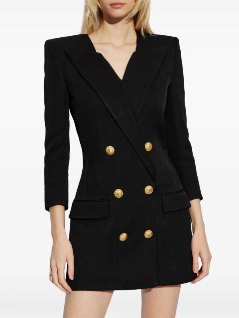 Balmain logo-engraved mini dress - Black