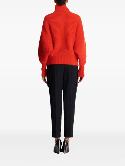 Balmain ribbed turtleneck jumper - Red