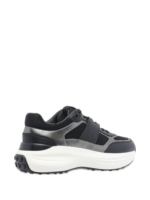 Tod's leather-panelled lace-up sneakers - Grey