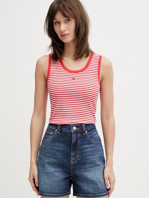 Tommy Jeans top bawełniany z elastanem - zdjęcie produktu nr 2