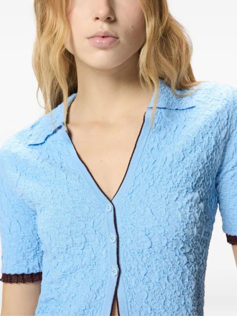 PINKO collared textured shirt - Blue - zdjęcie produktu nr 2