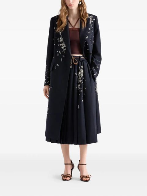 Prada pleated embellished skirt - Blue