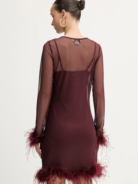 Never Fully Dressed sukienka kolor bordowy mini prosta NFDDR3071