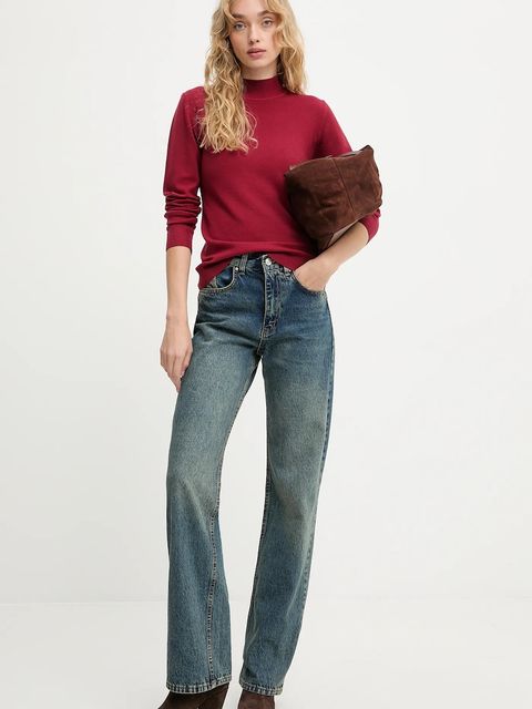 Answear.LAB sweter z kaszmirem damski kolor czerwony - zdjęcie produktu nr 2