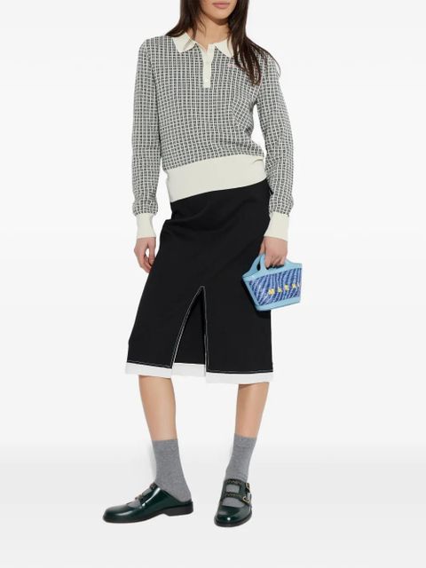 Marni patterned polo top - Neutrals - zdjęcie produktu nr 2