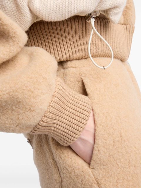 Prada logo-patch fleece track pants - Neutrals