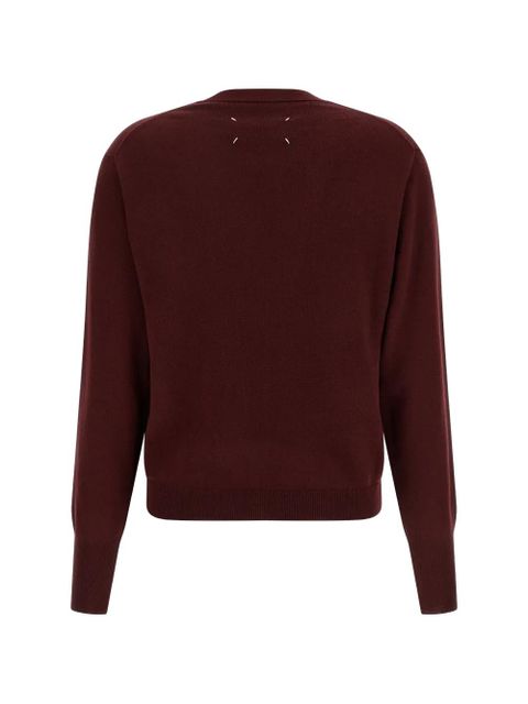 Maison Margiela V-neck cardigan - Red - zdjęcie produktu nr 2