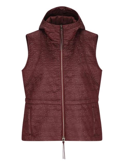 FENDI zip-fastening hooded quilted gilet - Red - zdjęcie produktu nr 1