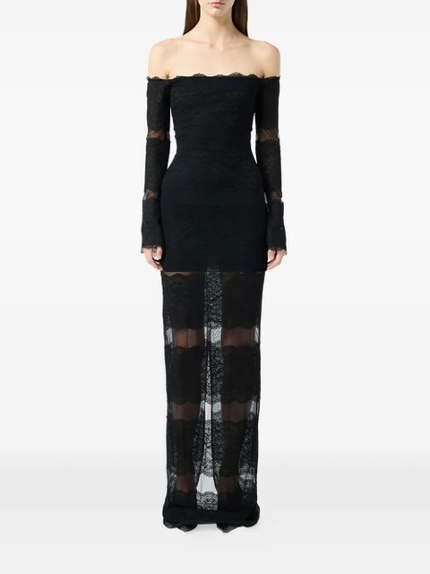 Blumarine lace off-the-shoulder maxi dress - Black - zdjęcie produktu nr 2