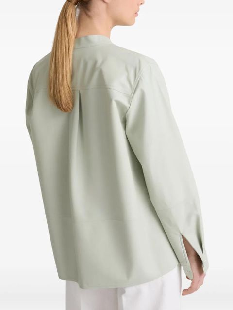 Yves Salomon leather overshirt - Green