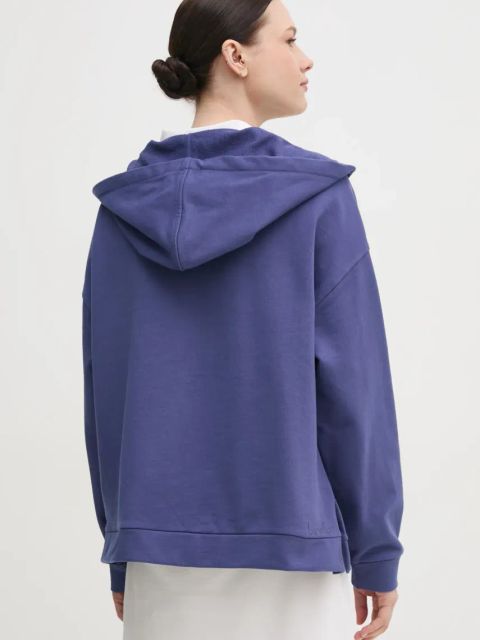 United Colors of Benetton bluza bawełniana damska kolor fioletowy z kapturem gładka 3UNID500R