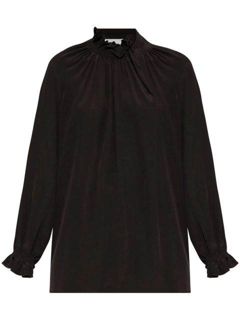 Victoria Beckham draped silk blouse - Brown - zdjęcie produktu nr 1